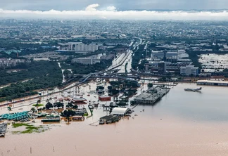 Foto de sobrevoo das áreas afetadas pelas chuvas em Canoas. Foto de sobrevoo das áreas afetadas pelas chuvas em Canoas.