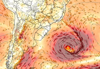 Gráfico que mostra o ciclone extratropical. Gráfico que mostra o ciclone extratropical.