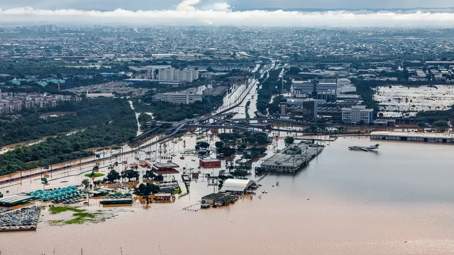 Foto de sobrevoo das áreas afetadas pelas chuvas em Canoas. Foto de sobrevoo das áreas afetadas pelas chuvas em Canoas.