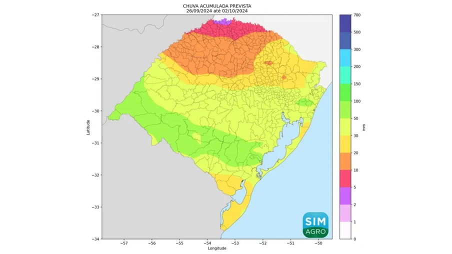 Mapa do Rio Grande do Sul com diferentes cores. Mapa do Rio Grande do Sul com diferentes cores.