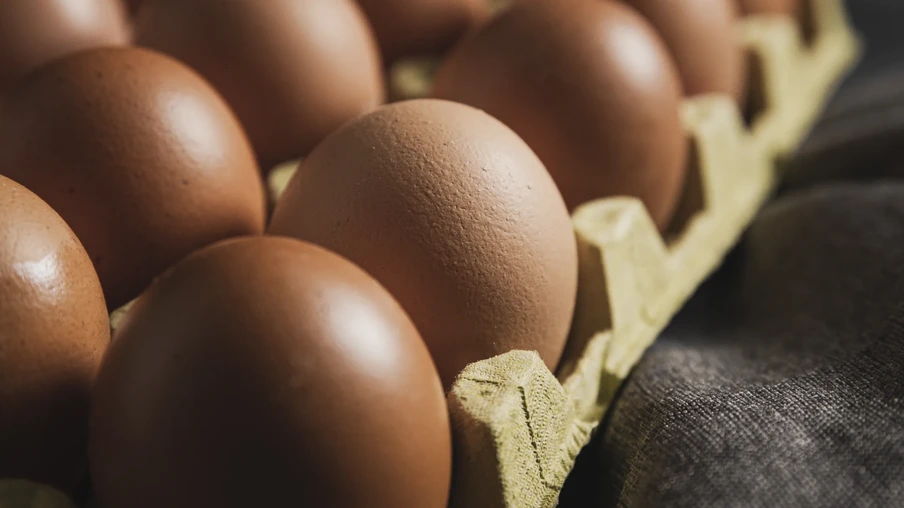 Foto de uma dúzia de ovos. Foto de uma dúzia de ovos.